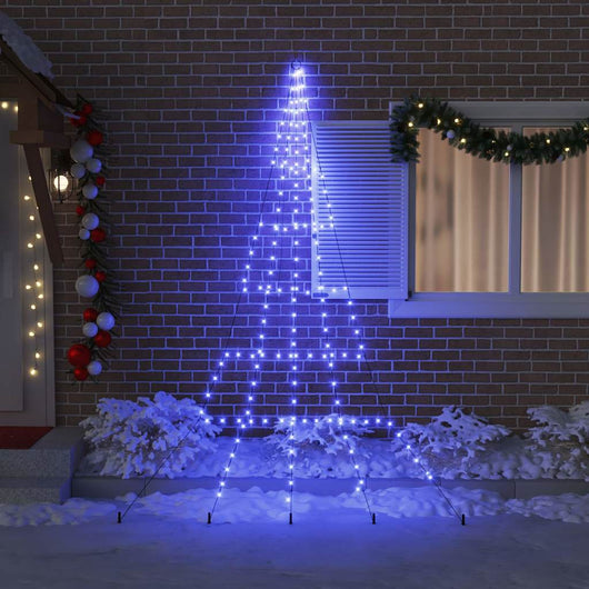 Albero di Natale LED con picchetti per il terreno-Luci decorative natalizie Blu 306 cm