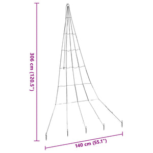 Albero di Natale LED con picchetti per il terreno Blu 300 cm 42018744