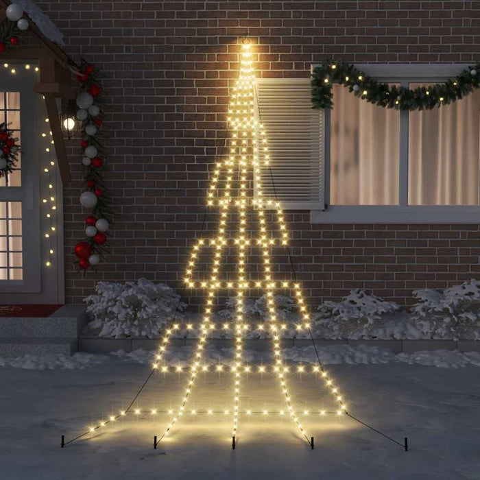 Albero di Natale LED con picchetti per il terreno Bianco caldo 42018745