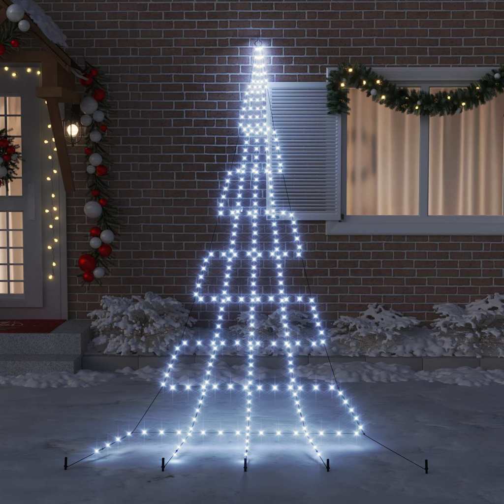 Albero di Natale LED con picchetti per il terreno Bianco freddo 42018746