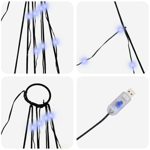 Albero di Natale LED con picchetti per il terreno-Luci decorative natalizie Blu 511 cm