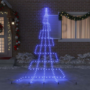 Albero di Natale LED con picchetti per il terreno-Luci decorative natalizie Blu 511 cm