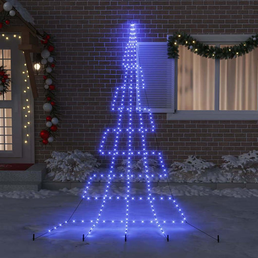 Albero di Natale LED con picchetti per il terreno-Luci decorative natalizie Blu 511 cm
