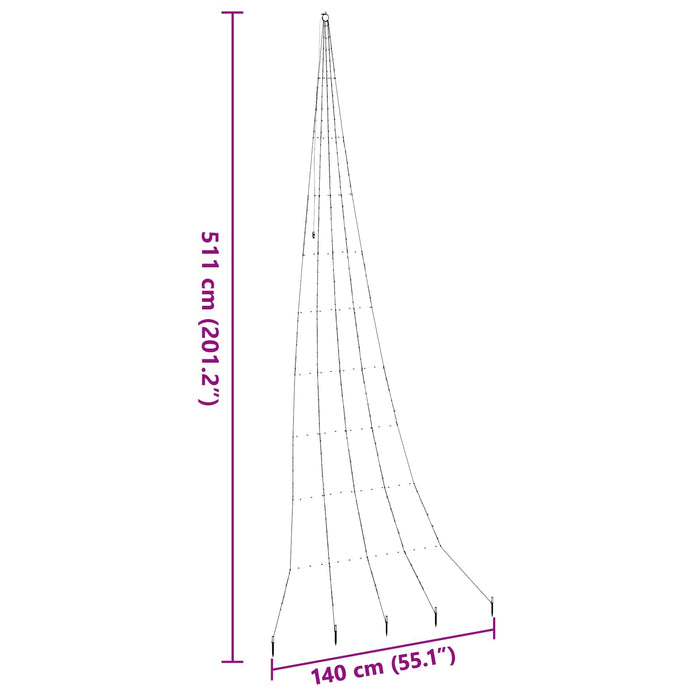 Albero di Natale LED con picchetti per il terreno Blu 500 cm 42018748