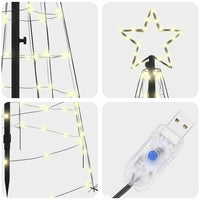 Albero di Natale LED con 390 LED Bianco caldo 250 cm Ferro 42018749