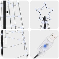 Albero di Natale LED con picchetti per il terreno-Luci decorative natalizie Bianco freddo 584126