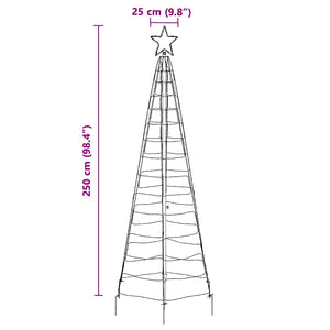 Albero di Natale LED con picchetti per il terreno-Luci decorative natalizie Blu 250 cm