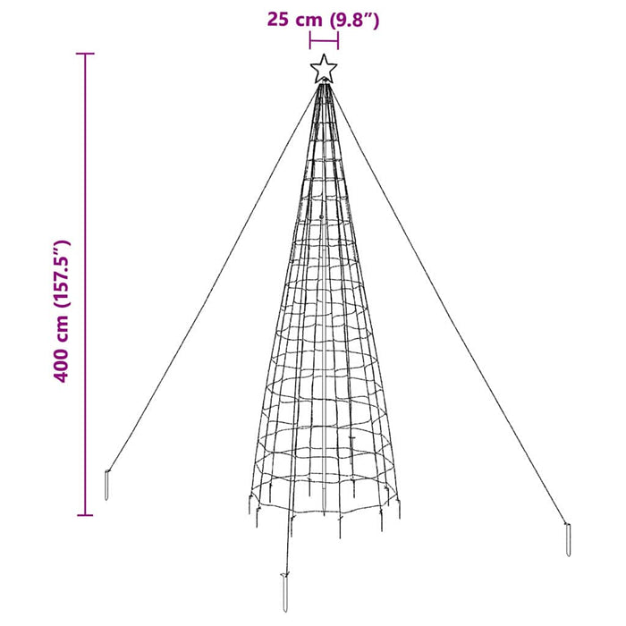 Albero di Natale LED con 800 LED Bianco caldo 400 cm Ferro 42018753