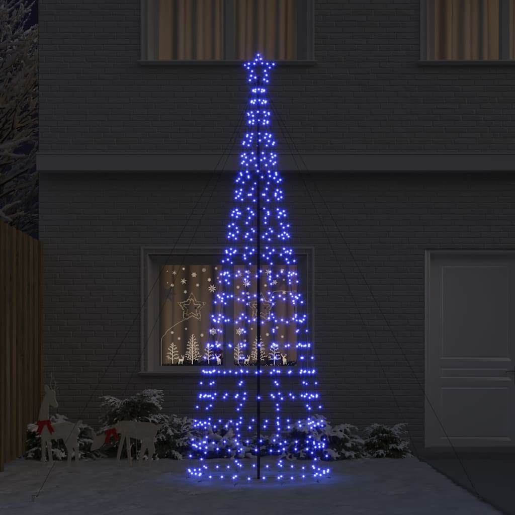 Albero di Natale LED con picchetti per il terreno-Luci decorative natalizie Blu 400 cm