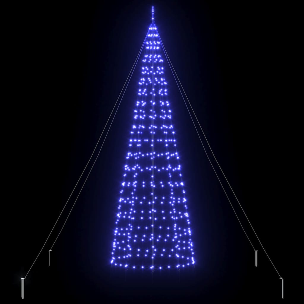 Albero di Natale LED con picchetti per il terreno-Luci decorative natalizie Blu 400 cm