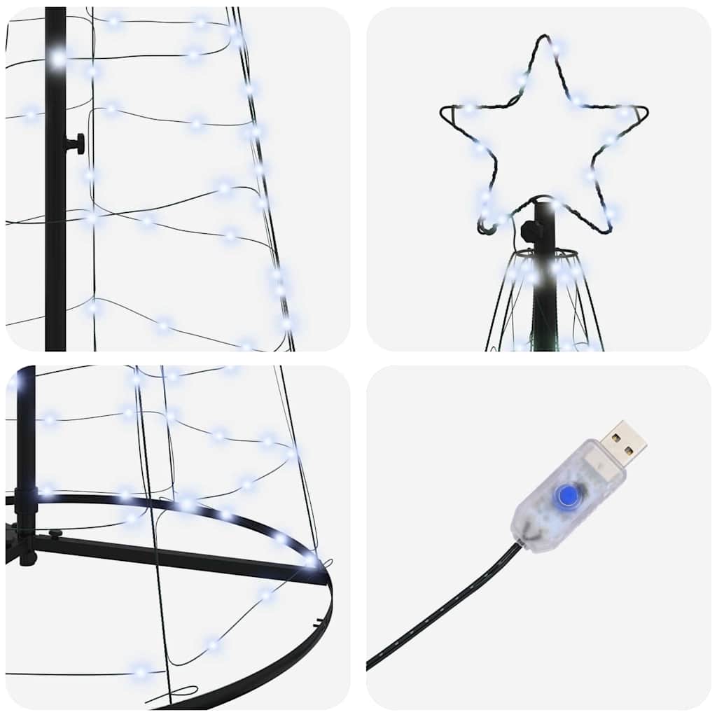 Albero di Natale LED con 390 LED Bianco freddo 250 cm Ferro 42018758