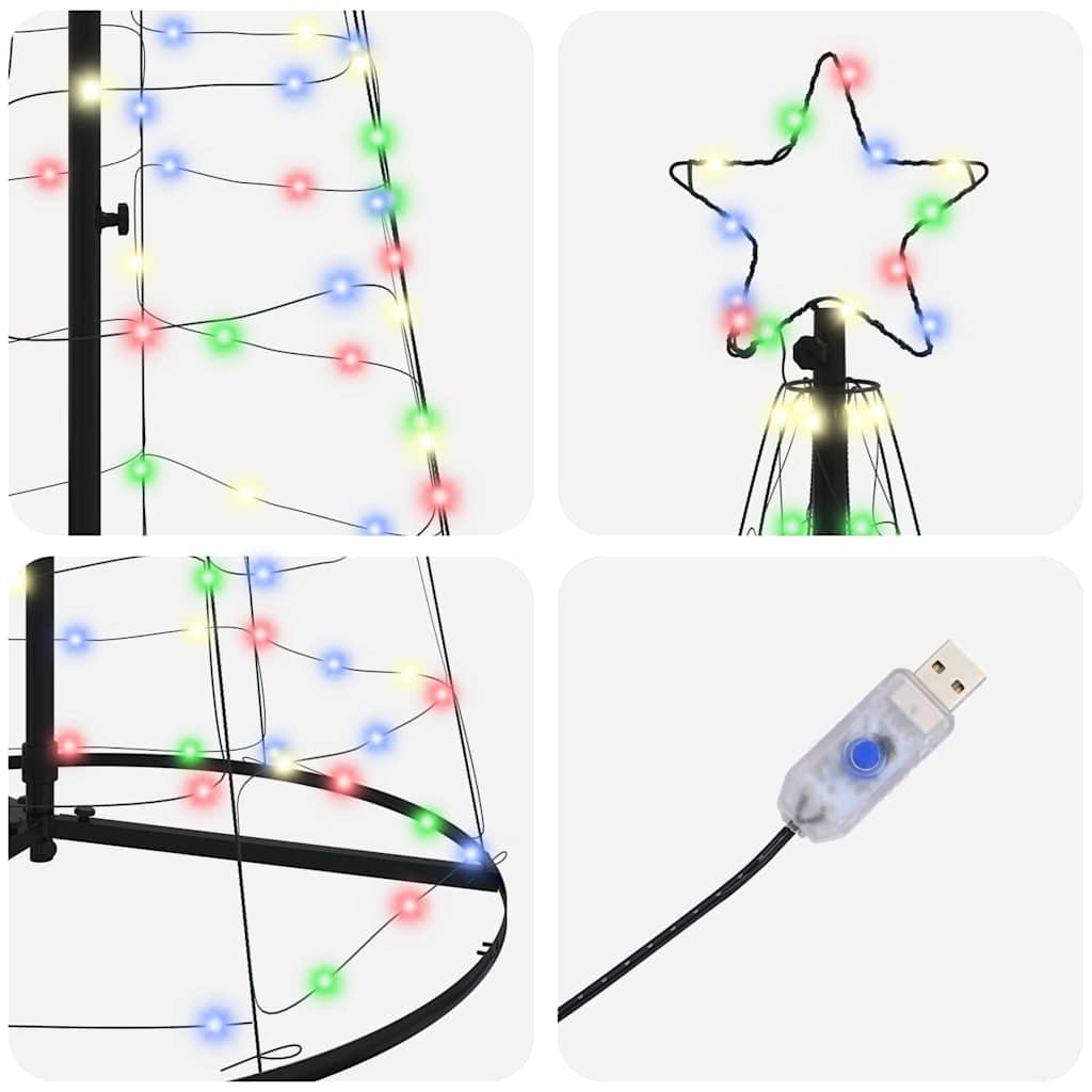 Albero di Natale LED con 390 LED Multicolore 250 cm Ferro 42018759
