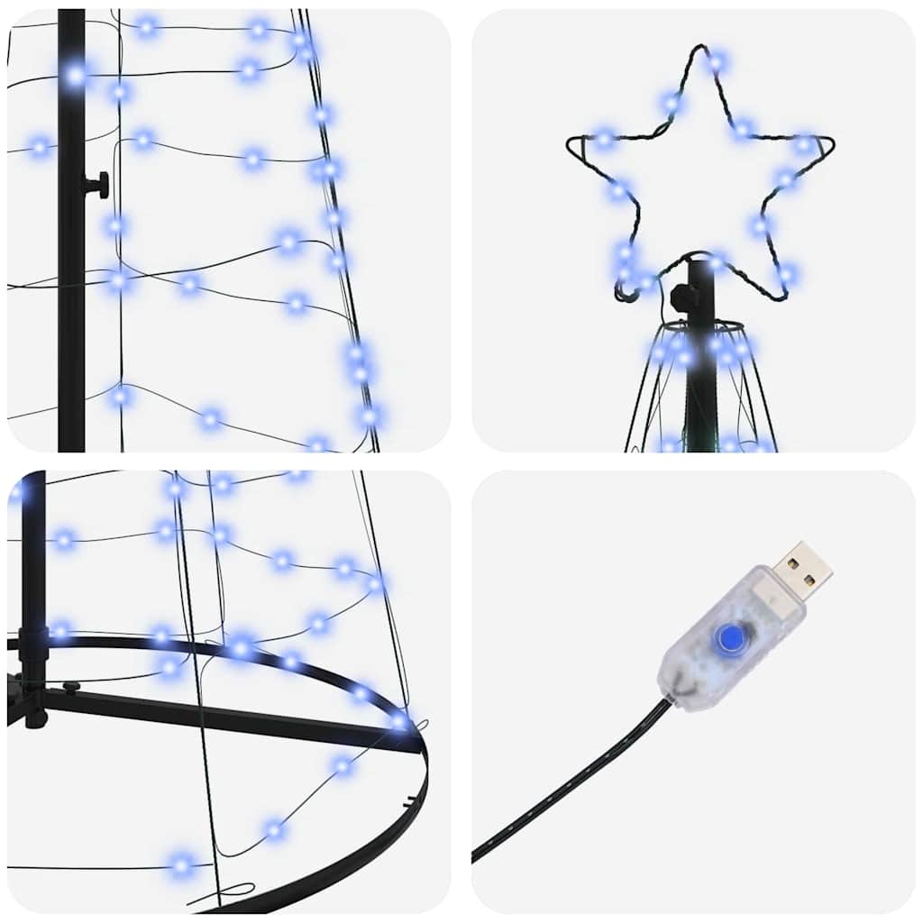 Albero di Natale LED con 390 LED con supporto Blu 250 cm Ferro 42018760