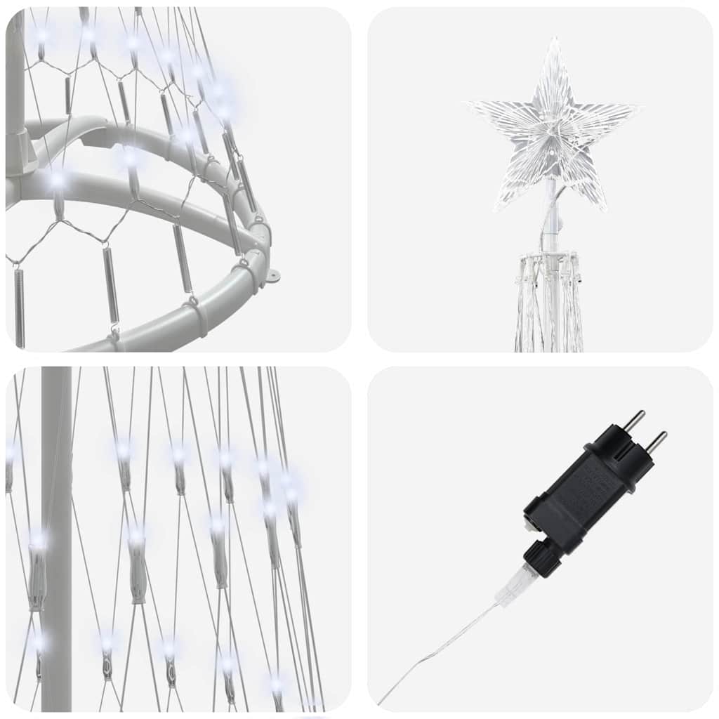 Albero di Natale LED Bianco freddo 51 x 51 x 190 cm Metallo 42018772