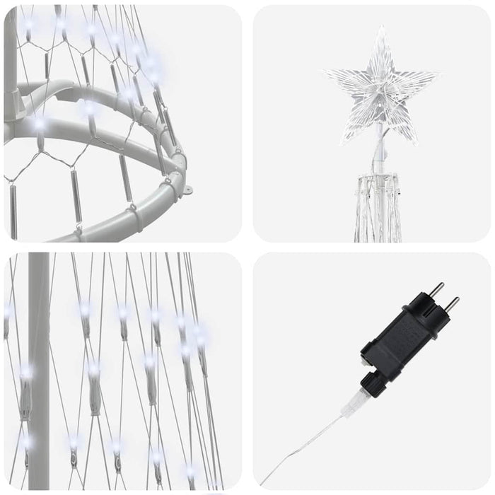 Albero di Natale LED Bianco freddo 51 x 51 x 190 cm Metallo 42018772