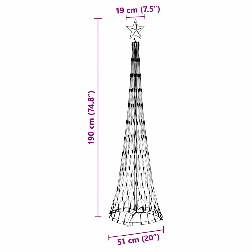 Albero di Natale LED Bianco freddo 51 x 51 x 190 cm Metallo 42018772