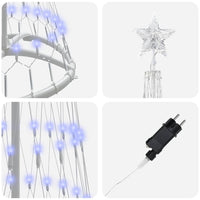 Albero di Natale LED-Luci decorative natalizie con 230 LED Blu 51 x 51 x 190 cm Metallo