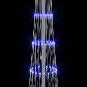 Albero di Natale LED-Luci decorative natalizie con 230 LED Blu 51 x 51 x 190 cm Metallo