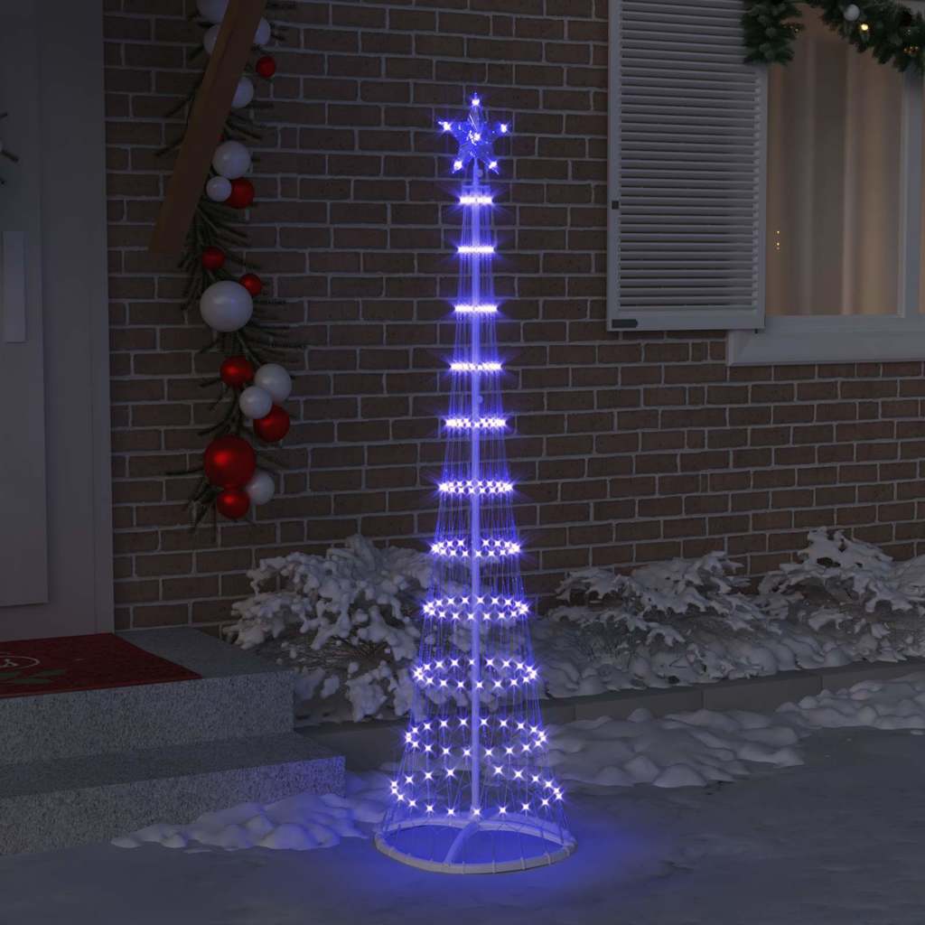 Albero di Natale LED-Luci decorative natalizie con 230 LED Blu 51 x 51 x 190 cm Metallo