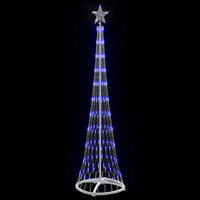 Albero di Natale LED con 230 LED Blu 51 x 51 x 190 cm Metallo 42018773