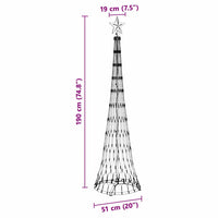 Albero di Natale LED con 230 LED Blu 51 x 51 x 190 cm Metallo 42018773