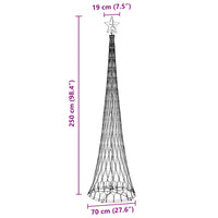 Albero di Natale LED-Luci decorative natalizie Bianco freddo 70 x 70 x 250 cm Metallo