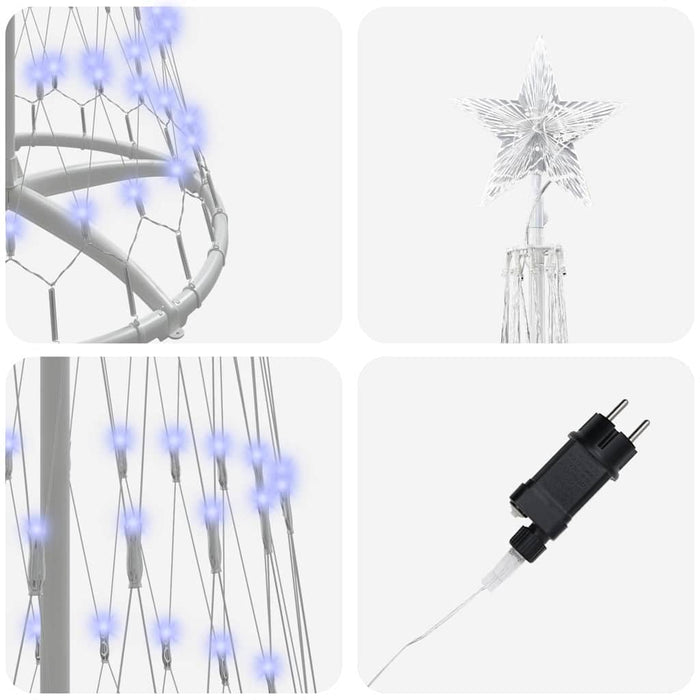 Albero di Natale LED con 290 LED Blu 70 x 70 x 250 cm Metallo 42018777