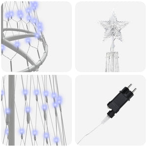 Albero di Natale LED-Luci decorative natalizie con 290 LED Blu 70 x 70 x 250 cm Metallo
