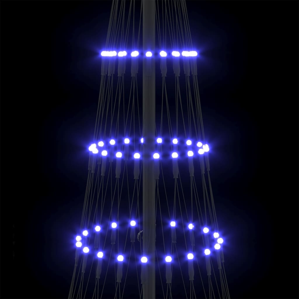 Albero di Natale LED con 230 LED Blu 71 x 71 x 184.5 cm Metallo 42018781