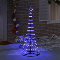 Albero di Natale LED con 230 LED Blu 71 x 71 x 184.5 cm Metallo 42018781