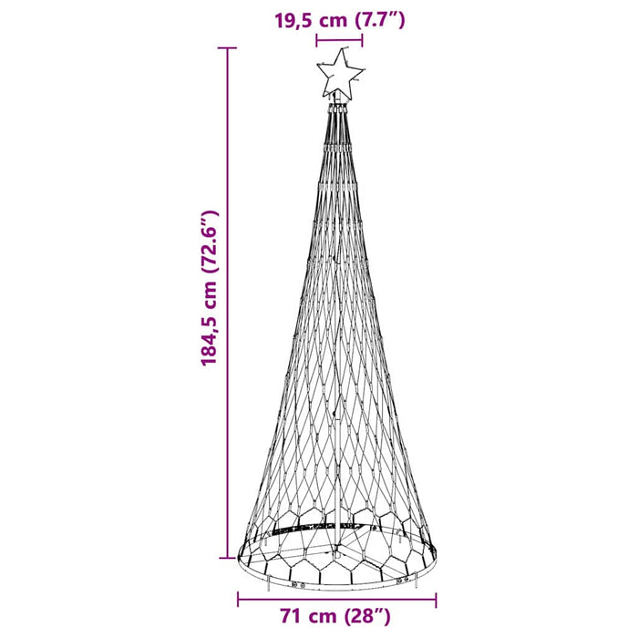 Albero di Natale LED con 230 LED Blu 71 x 71 x 184.5 cm Metallo 42018781