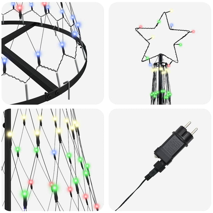 Albero di Natale LED Multicolore 71 x 71 x 184.5 cm Metallo 42018782