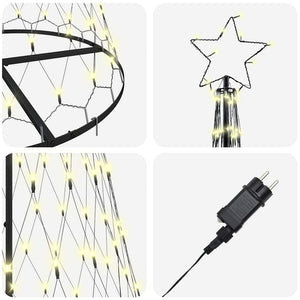 Albero di Natale LED Bianco caldo 100 x 100 x 250 cm Metallo 42018783