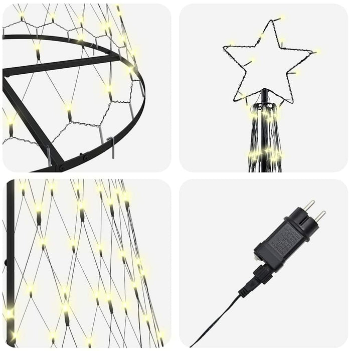 Albero di Natale LED Bianco caldo 100 x 100 x 250 cm Metallo 42018783