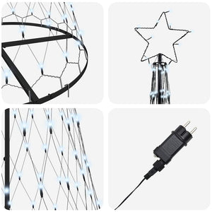 Albero di Natale LED Bianco freddo 100 x 100 x 250 cm Metallo 42018784