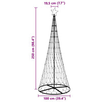 Albero di Natale LED Multicolore 100 x 100 x 250 cm Metallo 42018786