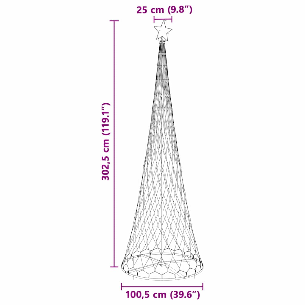 Albero di Natale LED Blu 100.5 x 100.5 x 302.5 cm Metallo 42018789