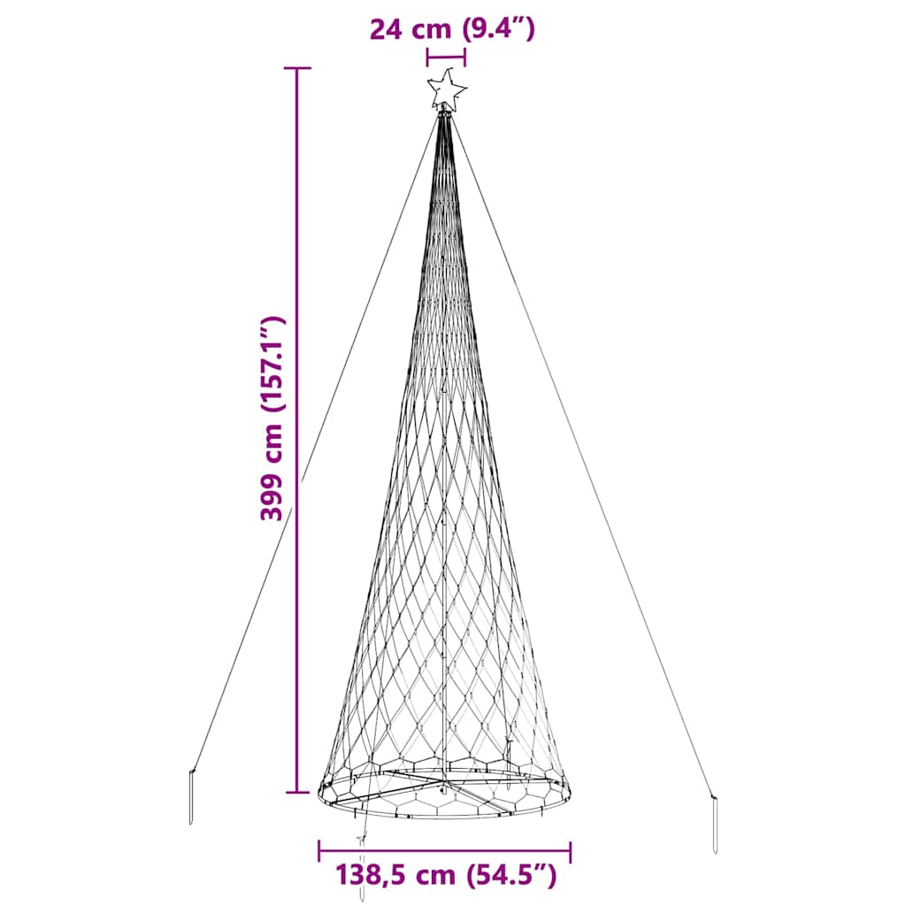 Albero di Natale LED Bianco caldo 138.5 x 138.5 x 399 cm 42018791
