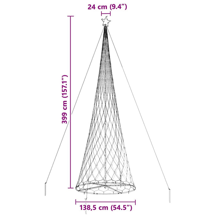 Albero di Natale LED Bianco freddo 138.5 x 138.5 x 399 cm 42018792