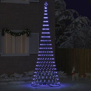 Albero di Natale LED Blu 138.5 x 138.5 x 399 cm Metallo 42018793
