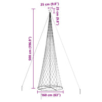 Albero di Natale LED Bianco caldo 160 x 160 x 500 cm Metallo 42018795