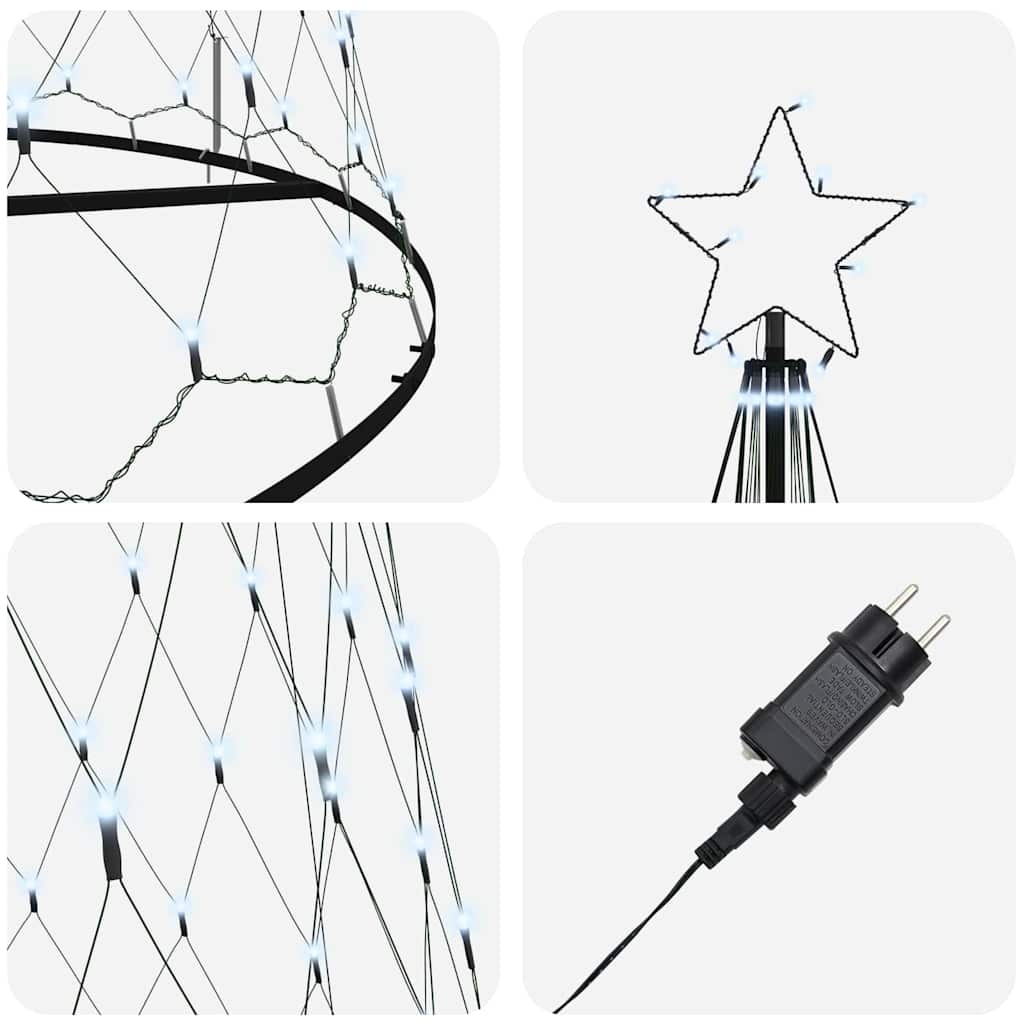 Albero di Natale LED Bianco freddo 160 x 160 x 500 cm Metallo 42018796