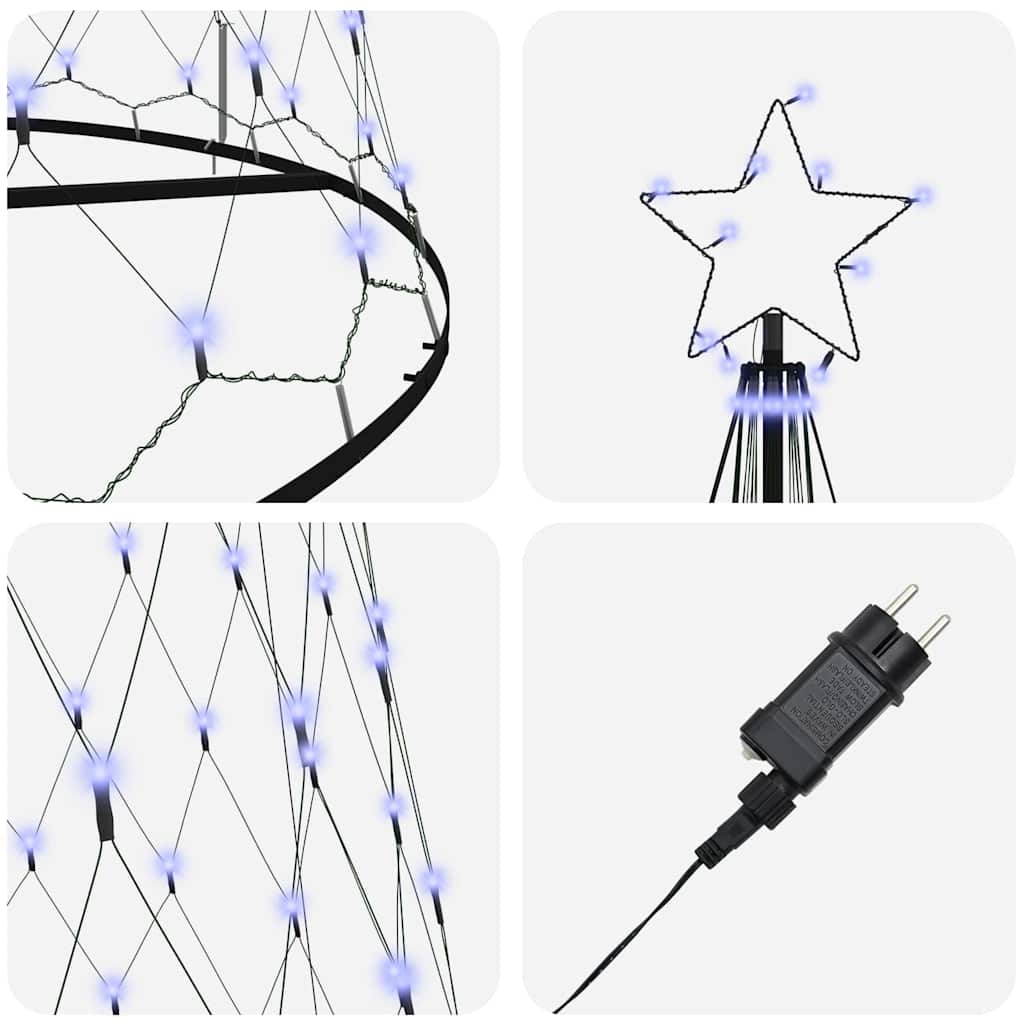 Albero di Natale LED con 550 LED Blu 160 x 160 x 500 cm Metallo 42018797