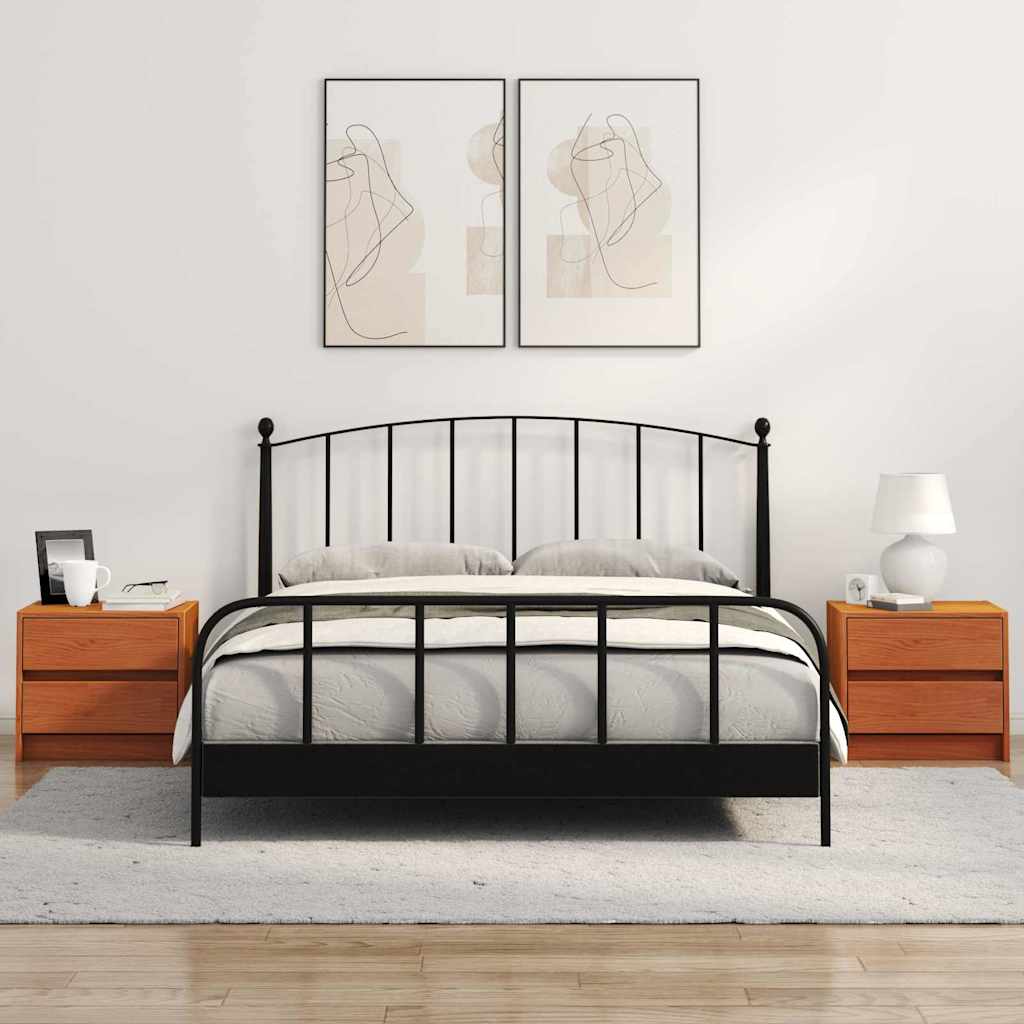 Comodini 2 pcs Marrone cerato 40 x 30.5 x 35.5 cm Legno di pino 863950