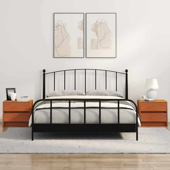 Comodini 2 pcs Marrone cerato 40 x 30.5 x 35.5 cm Legno di pino 863950