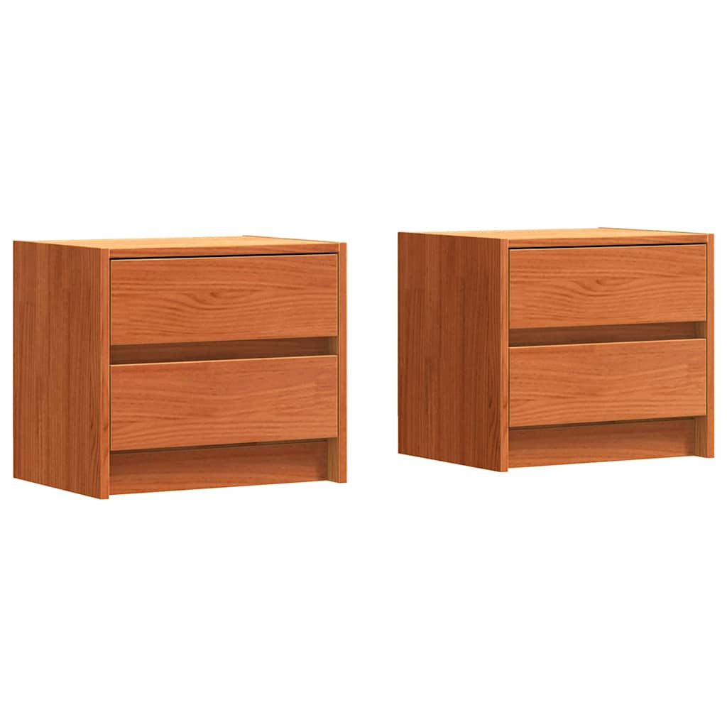 Comodini 2 pcs Marrone cerato 40 x 30.5 x 35.5 cm Legno di pino 863950