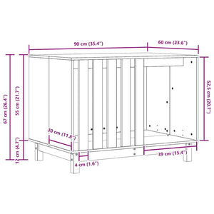 Cuccia per cani Marrone cerato 90 x 60 x 67 cm Pino massello 869961