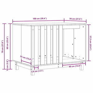 Cuccia per cani Marrone cerato 100 x 70 x 70 cm Pino massello 869964