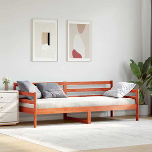 Letto Giorno con testiera Marrone cerato Pino massello 877048