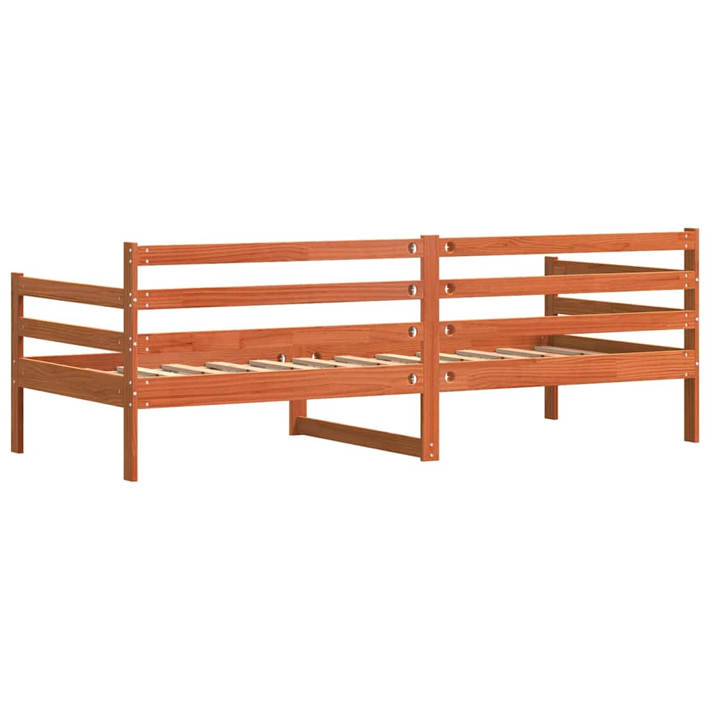 Letto Giorno con testiera Marrone cerato Pino massello 877048